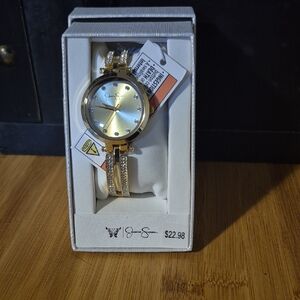 Gold Watch with Crystal Accents